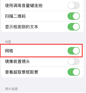 干驿镇苹果手机维修网点分享iPhone如何开启九宫格构图功能 